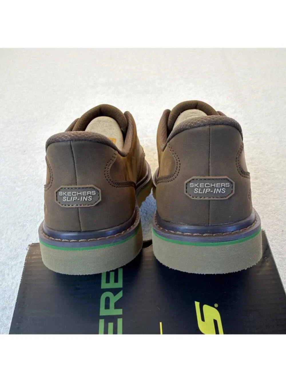 Skechers John Deere Hand Free Slip Ins Brown Loafer Memory Arch Men SZ 9.5 NEW